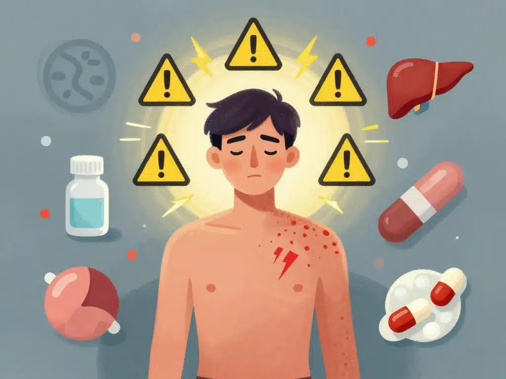 Visuel effets secondaires et alertes amoxicilline + doliprane