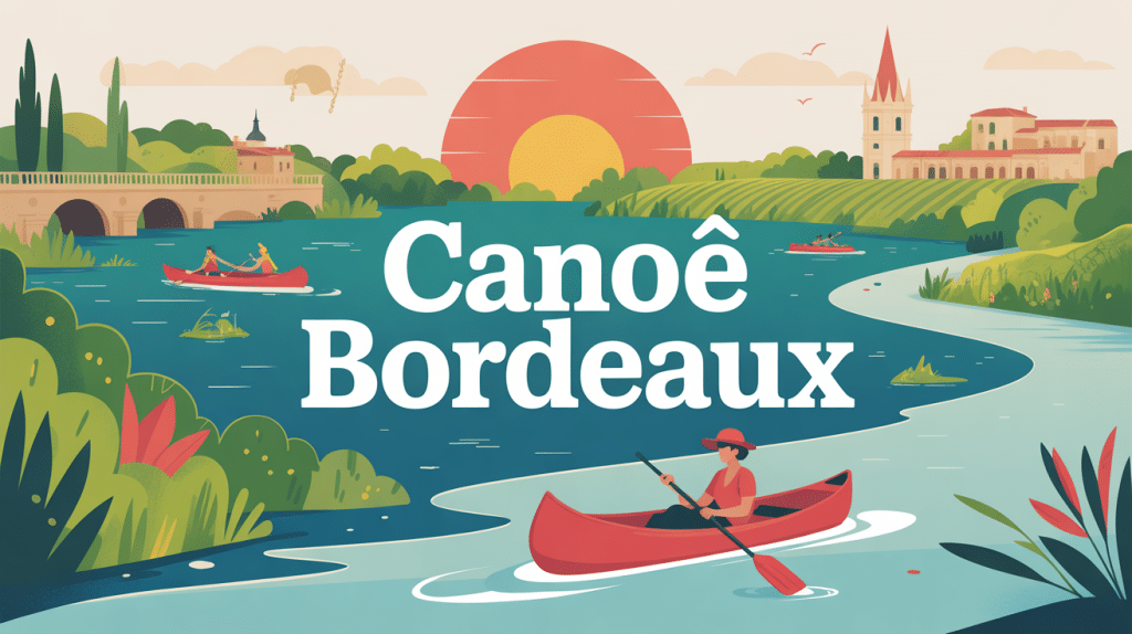 bordeaux canoë illustration vectorielle nature et rivières