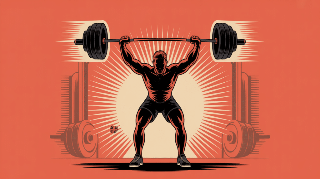 illustration clean and jerk mouvement haltérophilie