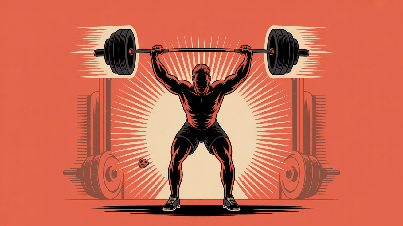 illustration clean and jerk mouvement haltérophilie