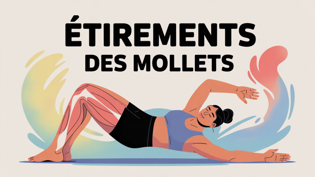 comment étirer les mollets illustration vectorielle muscles jambes