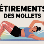 comment étirer les mollets illustration vectorielle muscles jambes