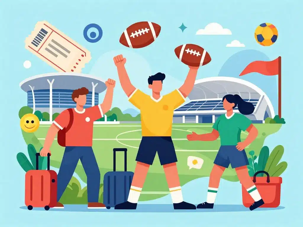 Résumé visuel univers site Sportrip supporters et événement sportif