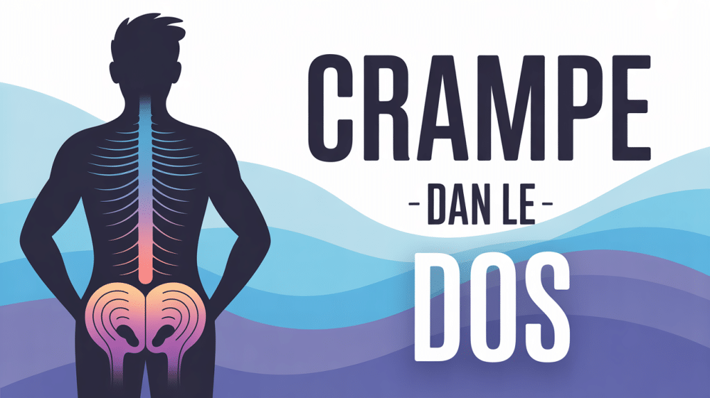 illustration crampe dans le dos douleur et relief