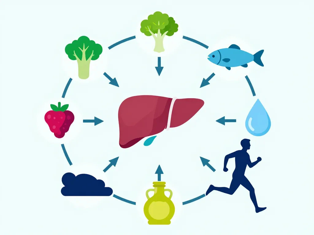 Habitudes saines et detoxifiant pour le foie schéma conceptuel
