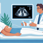 illustration médicale échographie inguinale ambiance rassurante