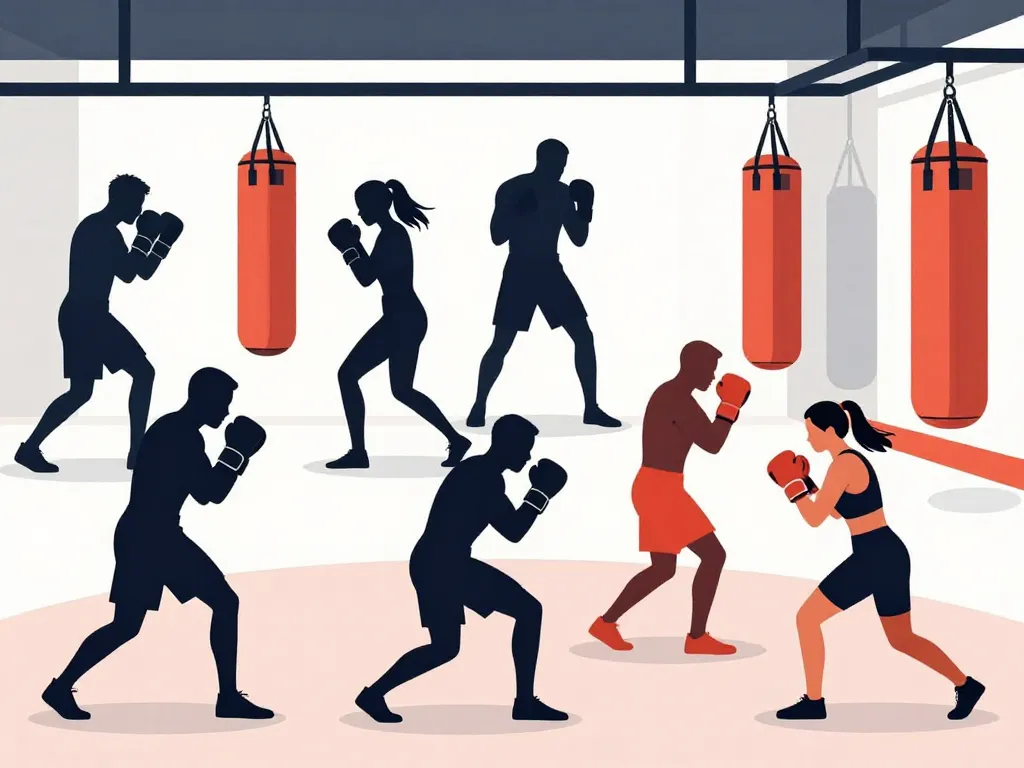 fitting boxing personnes mouvements cardio et boxe gym moderne