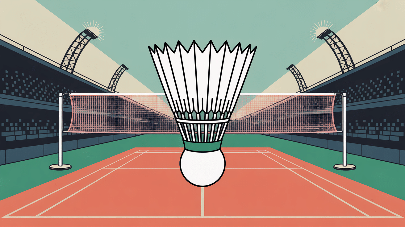 illustration sportive hauteur filet badminton