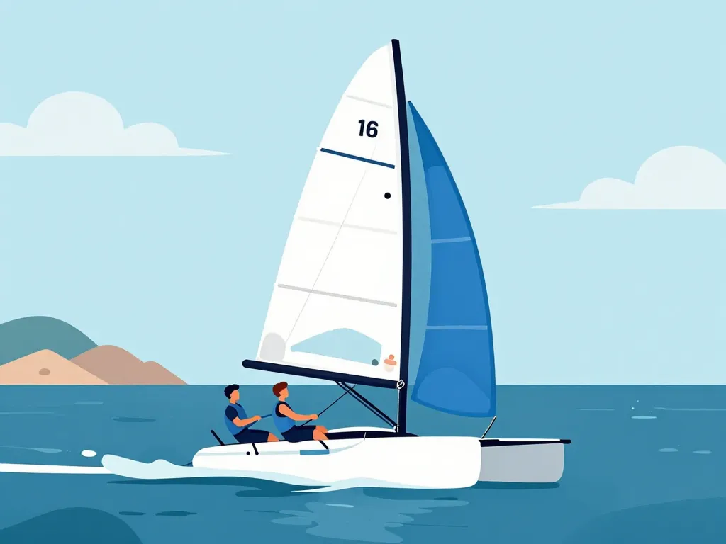 hobie catamaran 16 caractéristiques, pratiquants, design