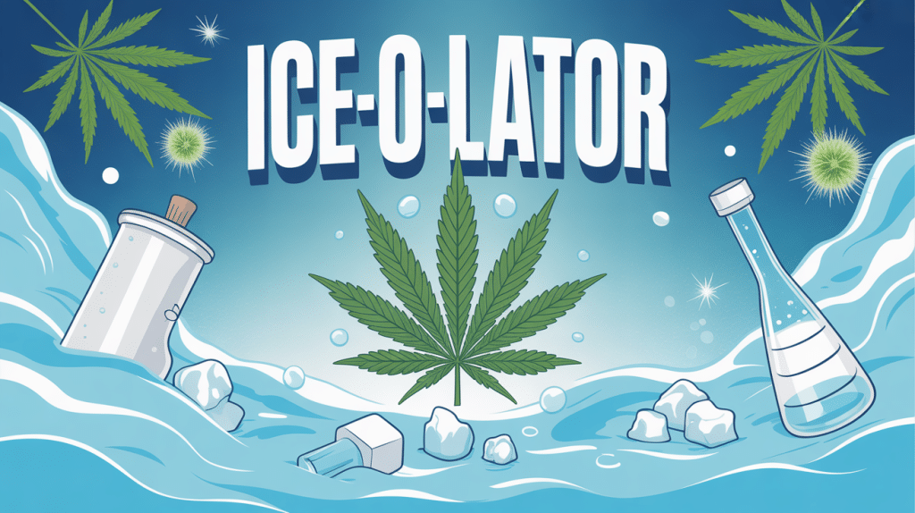 Schéma ice-o-lator extraction hash, filtration sacs et trichomes