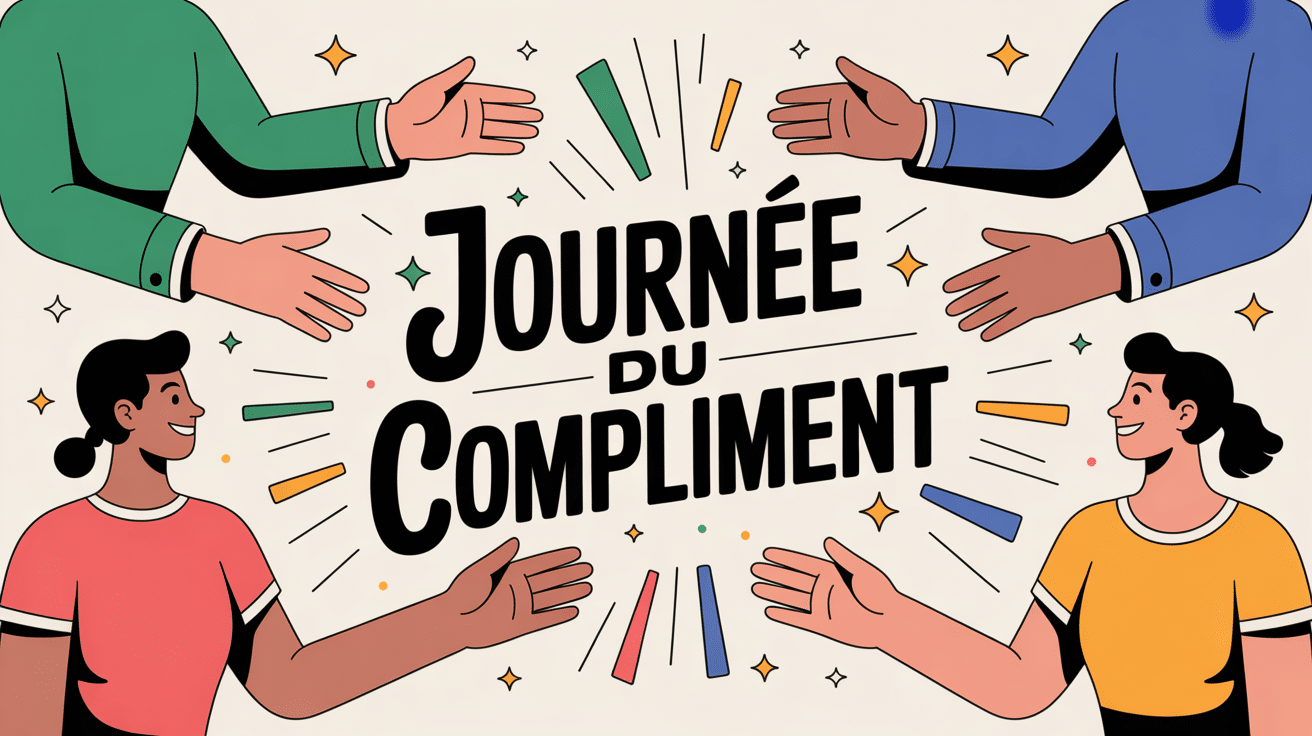 illustration stylisée journée du compliment ambiance positive