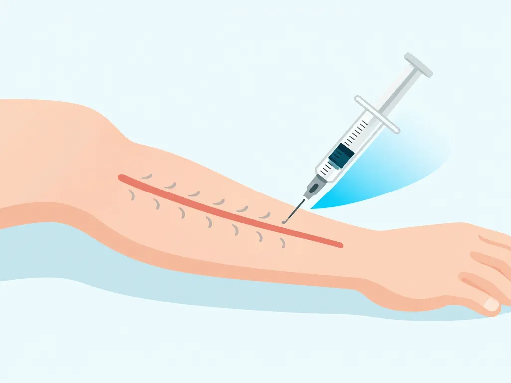 Schéma action mésothérapie tendinite