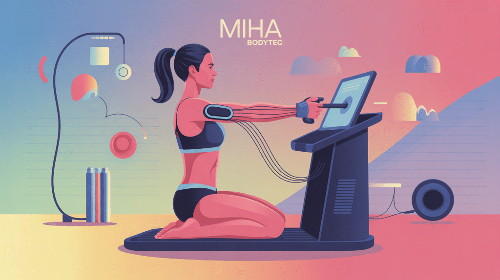 Illustration miha bodytec et électrostimulation, posture et technologie