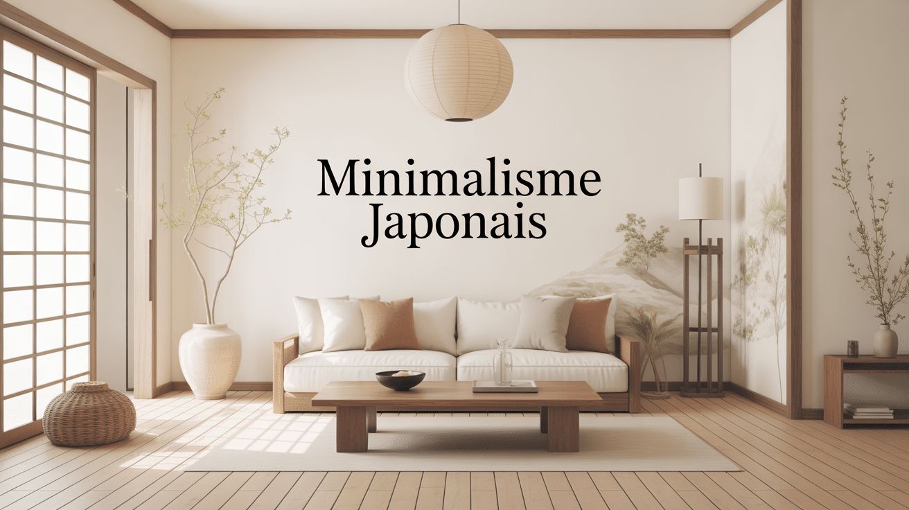 illustration minimaliste japonais décoration intérieure zen