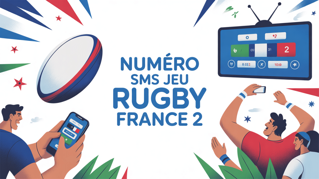 illustration numéro sms jeu rugby france 2 smartphone ballon tv