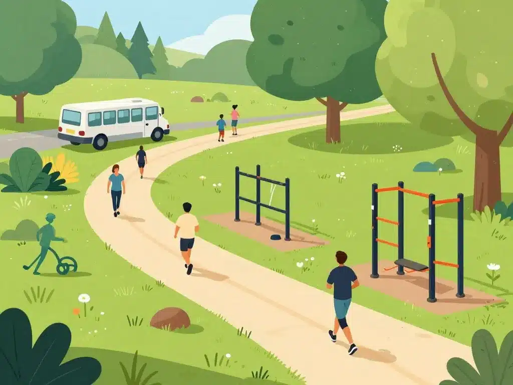 accès parcours de santé de Grammont équipements park