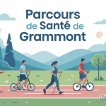 illustration parcours de santé de Grammont personnes sport plein air