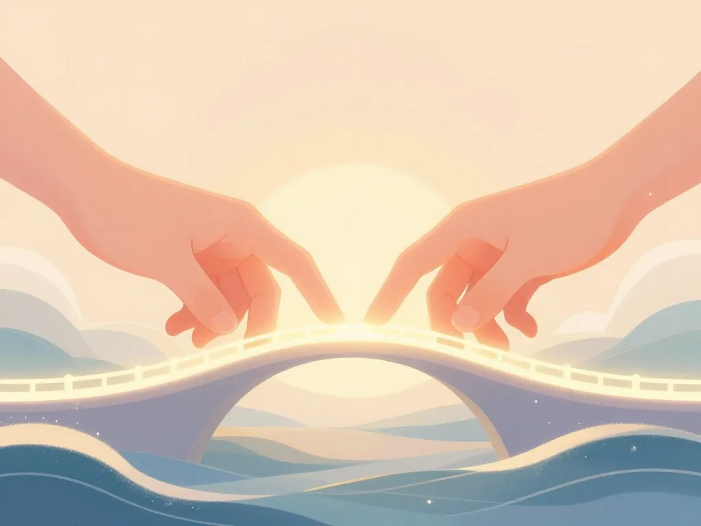 illustration poeme de confiance pour sa femme main pont confiance