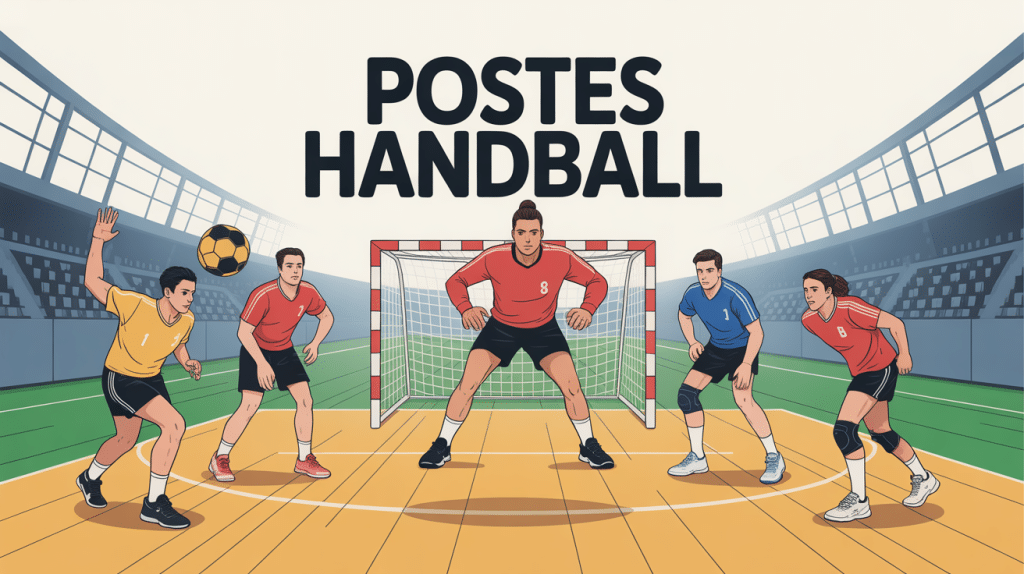 illustration postes handball équipe sur terrain