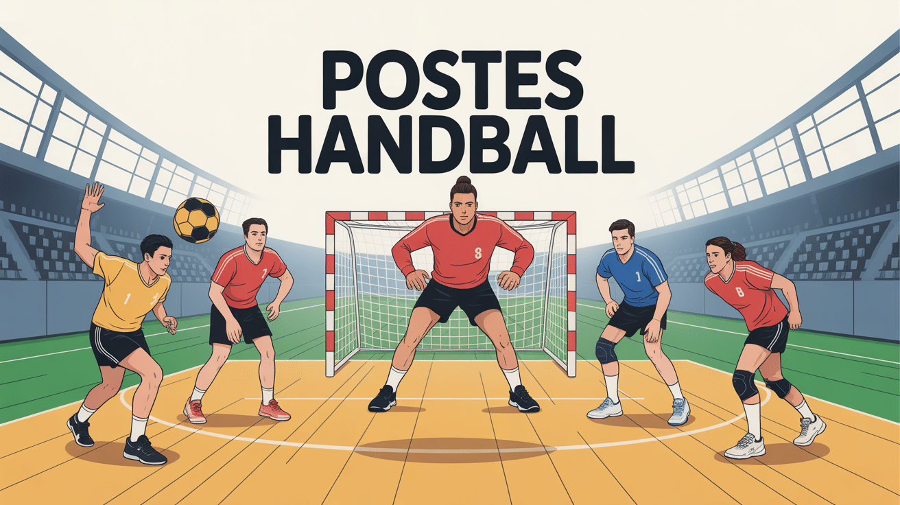 illustration postes handball équipe sur terrain