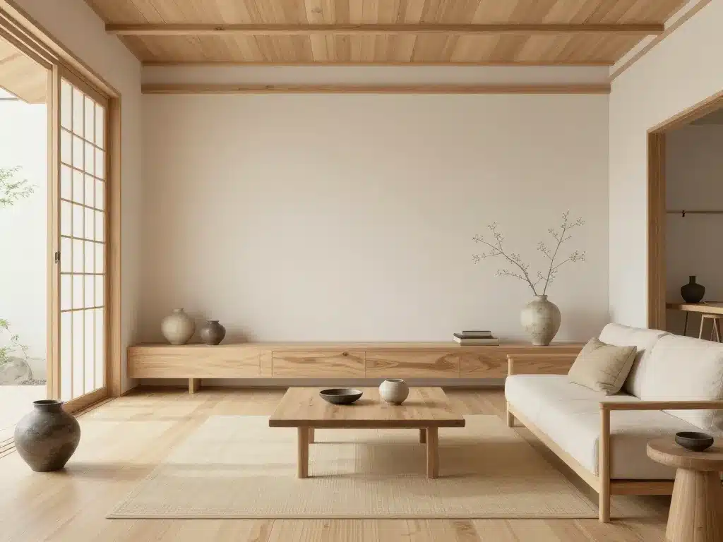 intérieur minimaliste japonais matériaux naturels wabi-sabi