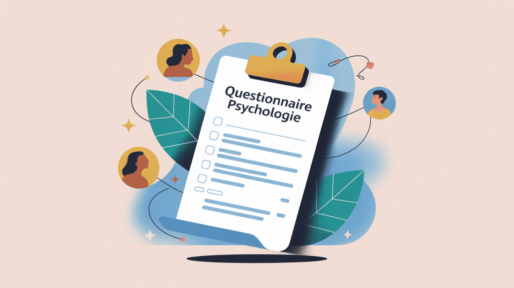 questionnaire psychologie feuille centrale symboles santé mentale