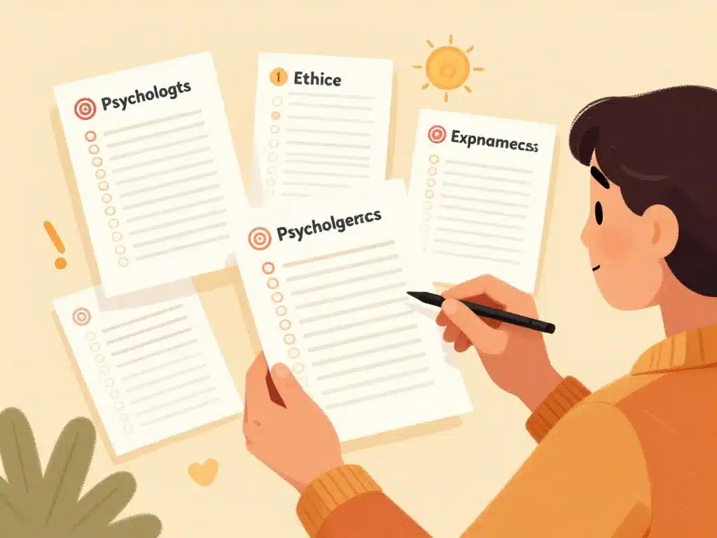 questionnaire psychologie choix éthique accessibilité spécialiste