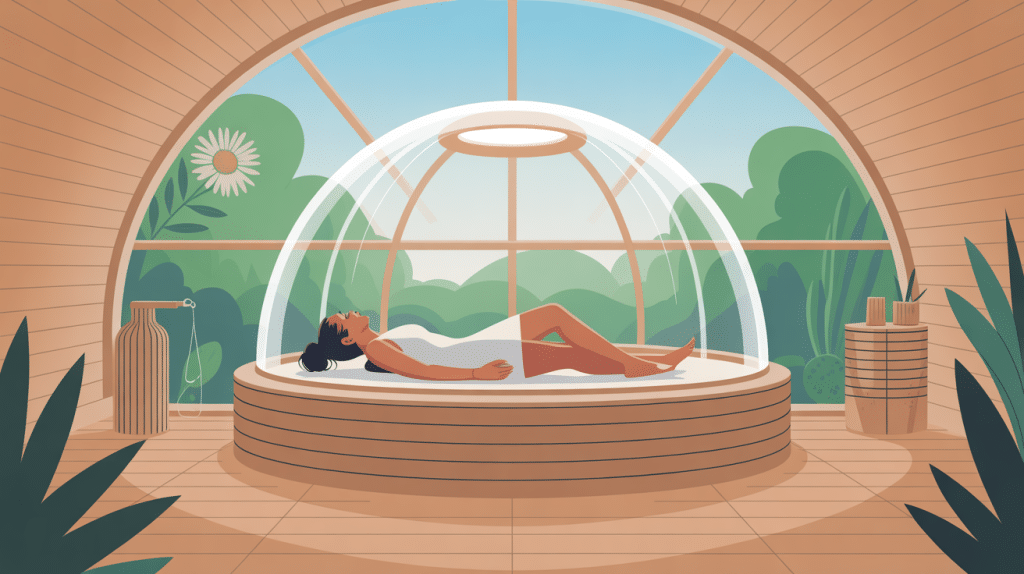 illustration sauna dome relaxation à domicile