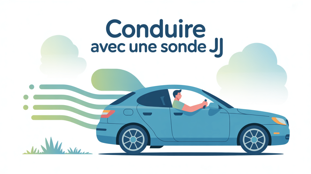 Illustration rassurante conduite avec sonde JJ et voiture