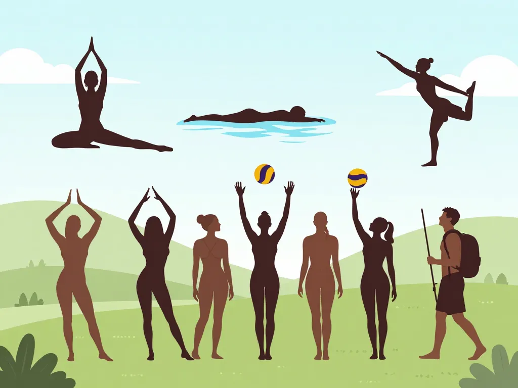 scène sport nudité activités variées environnement naturel