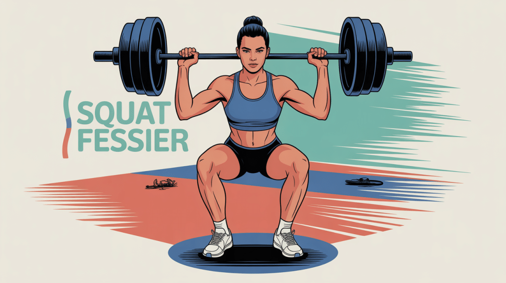 Illustration squat fessier salle de sport