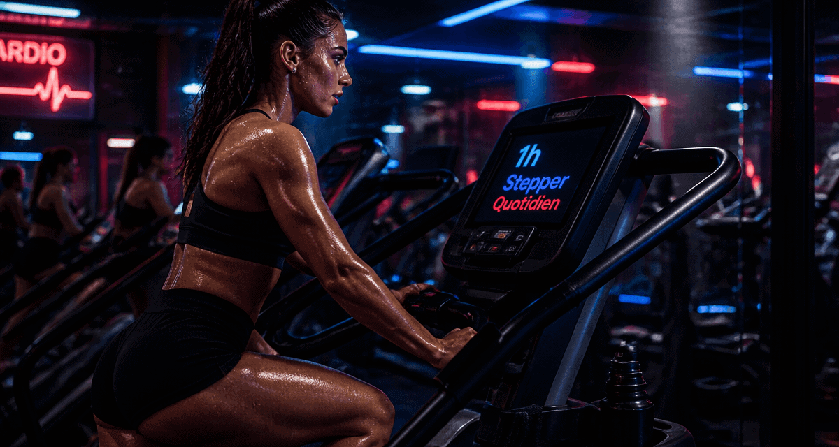 1h de stepper par jour resultats femme sportive salle de sport