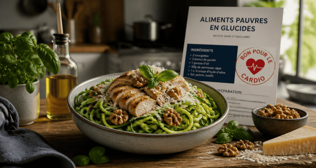 aliments pauvre en glucide zoodles poulet