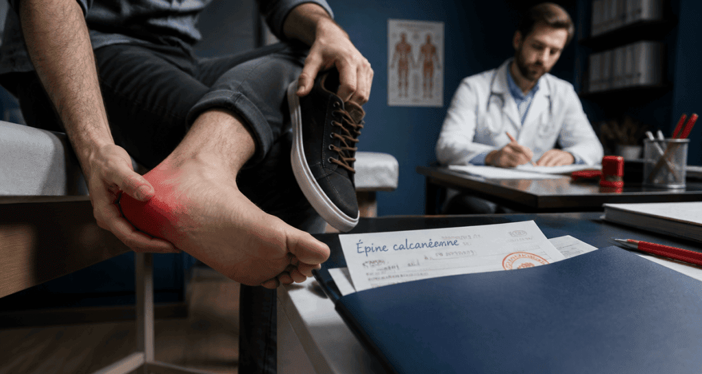 combien d'arret de travail pour une épine calcanéenne homme consulte médecin