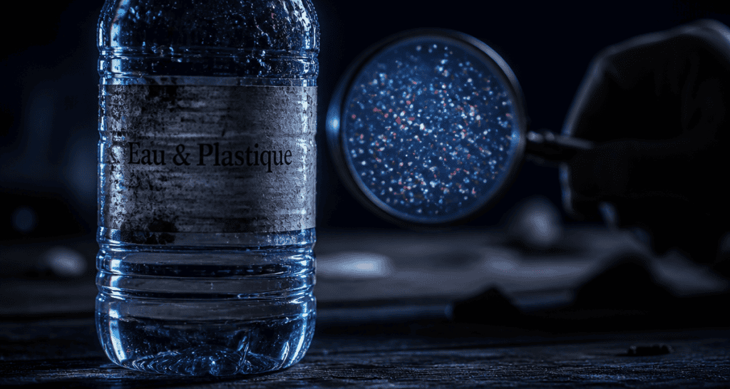 eau bouteille plastique microplastiques en suspension