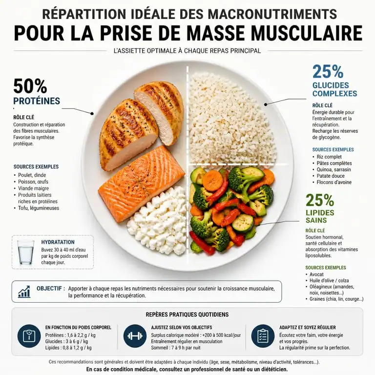 Répartition des macronutriments pour une prise de masse musculaire efficace