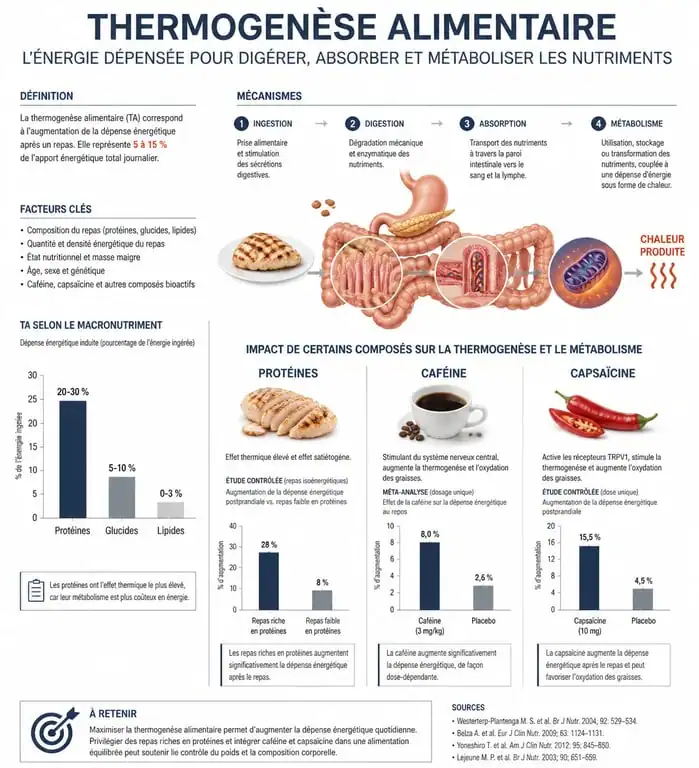 Infographie sur les aliments qui boostent le métabolisme et la thermogenèse