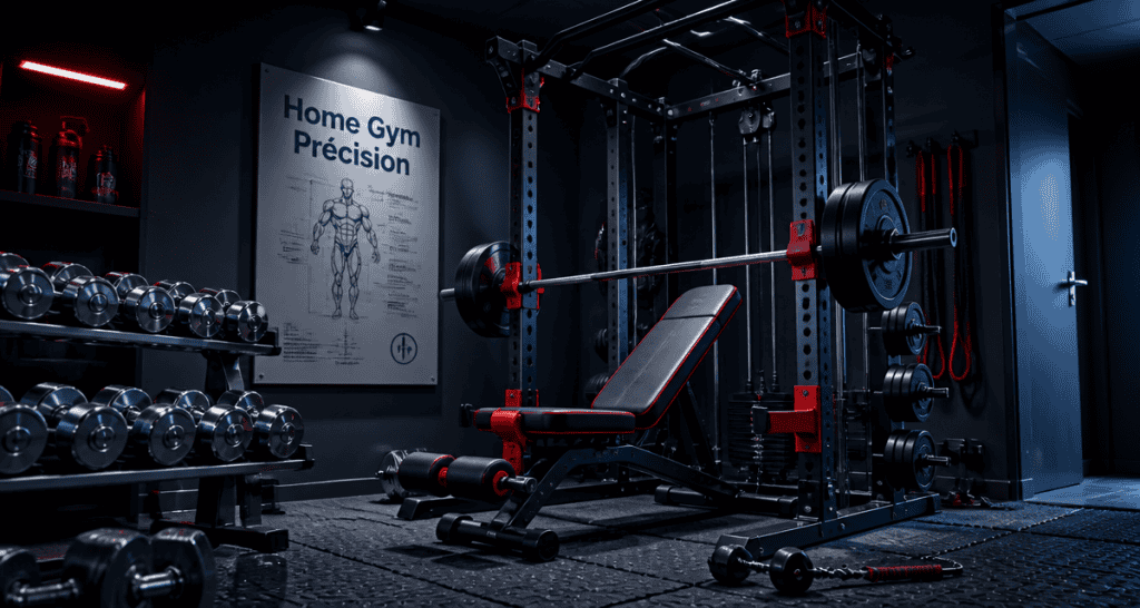 Salle moderne pour musculation à domicile