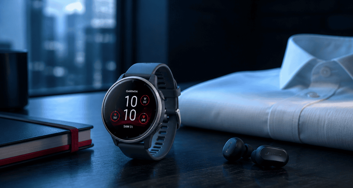 garmin venu 2s avis montre gris ardoise sur bureau