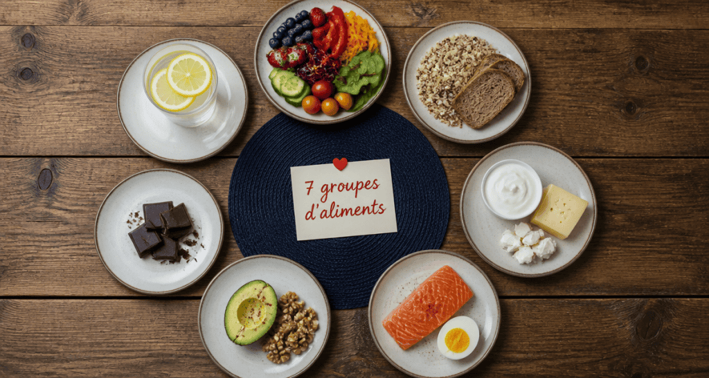 les 7 groupes d aliments tableau assiettes aliments