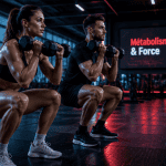Métabolisme et musculation, squats avec haltères en salle