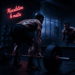 musculation le matin homme athlétique barre