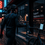 porte tel velo sur guidon cycliste urbain
