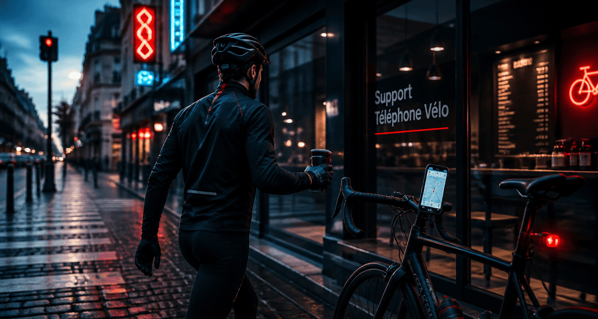 porte tel velo sur guidon cycliste urbain