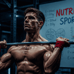 Athlète prise de masse musculaire soulève barre olympique