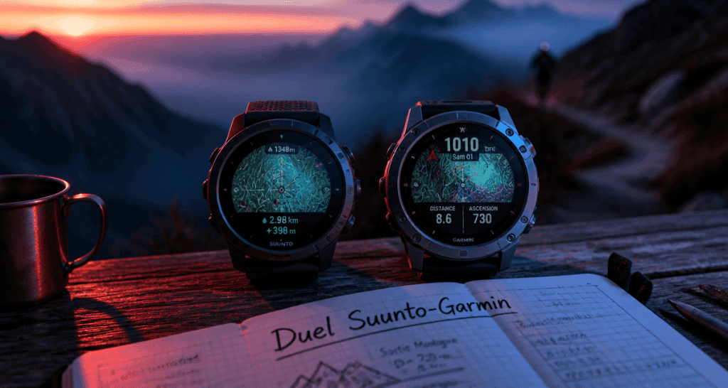 suunto ou garmin montres comparées sur table