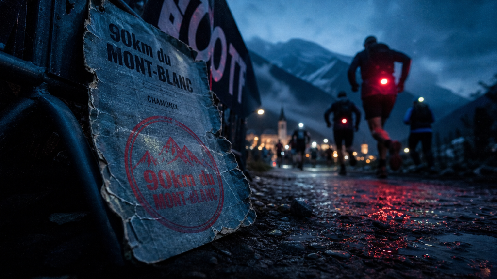 90km du mont-blanc resultat : affiche officielle froissée au départ