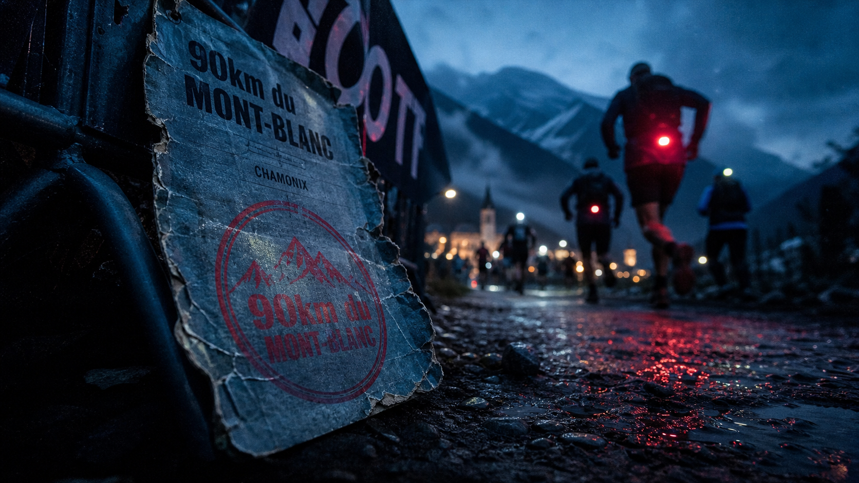 90km du mont-blanc resultat : affiche officielle froissée au départ