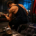 Exercice bicep avec haltere : curl alterné aux haltères en salle