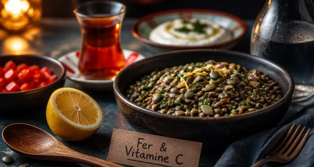 Liste d aliments riche en fer : salade de lentilles au citron et persil